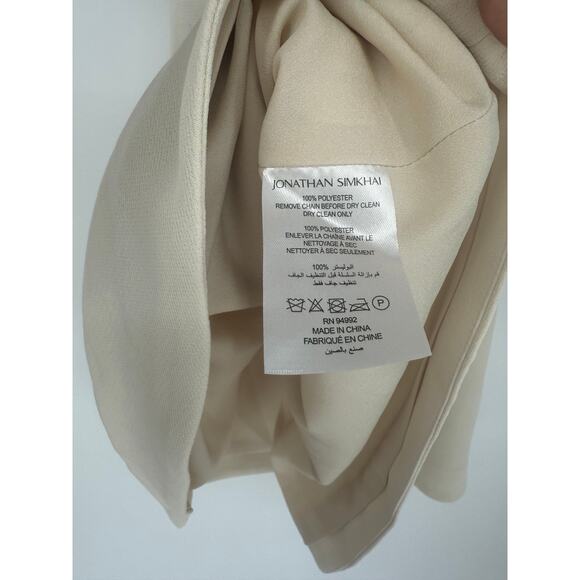 Simkhai Mini Dress Ellis embellished crêpe in Cream Cut Out Chain Straps Size 0 - Picture 8 of 11